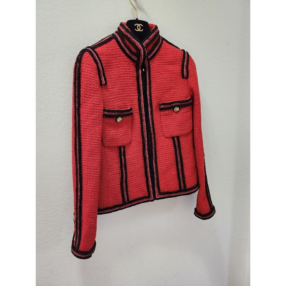 CHANEL VINTAGE‎ 09A PARIS-MOSCOW RED TWEED JACKET IMPERIAL BUTTONS 40 Excellent